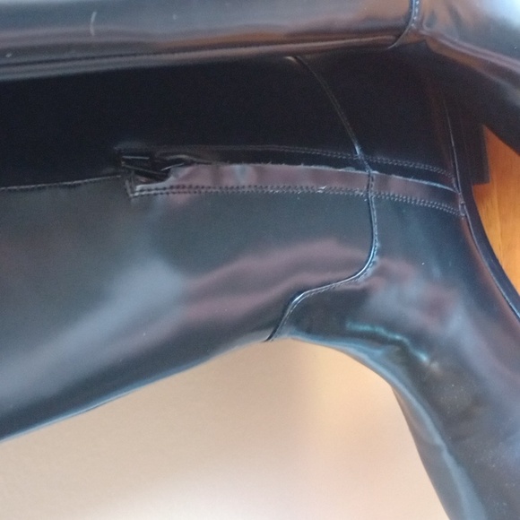 Madewell Black Patten Leather Knee-High Riding Boots Size 11 - Picture 4 of 15